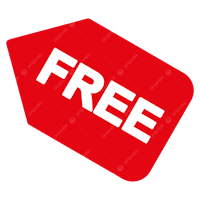 a free sticker with the word free on a black background