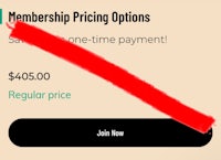 a red button with a red arrow pointing to the membership pricing options